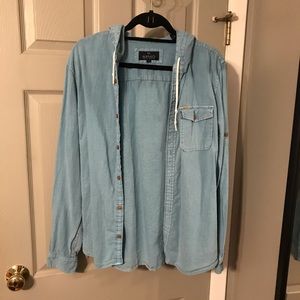 Men’s Buffalo button down shirt with hood